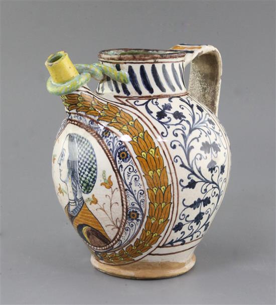 A Deruta maiolica wet drug Laboeretia, 16th century or later, height 23cm